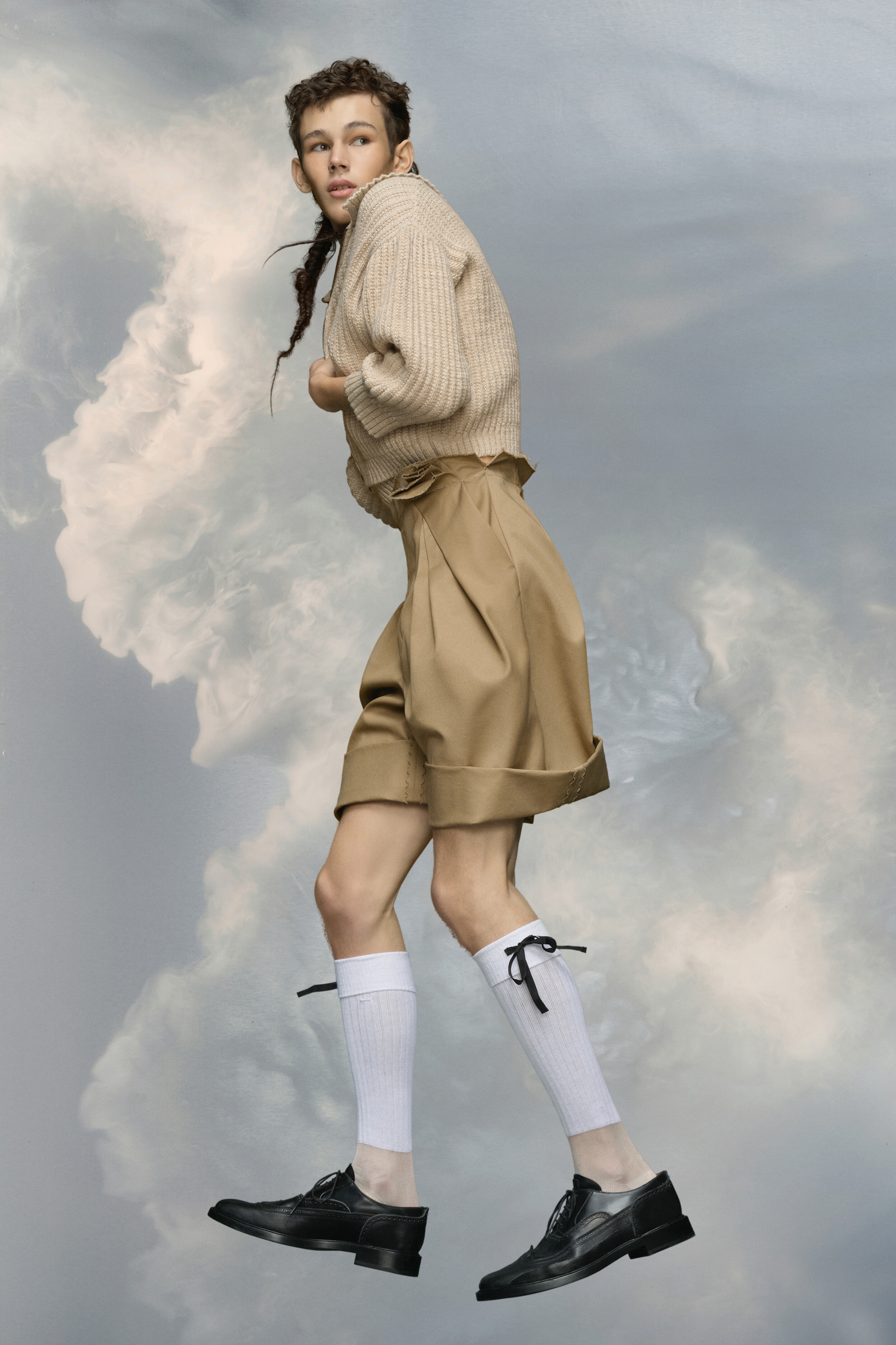 【Maison Margiela】Skater Chino Pleated Shorts Pants - Beige Maison Margiela Skater chino shorts | REVERSIBLE