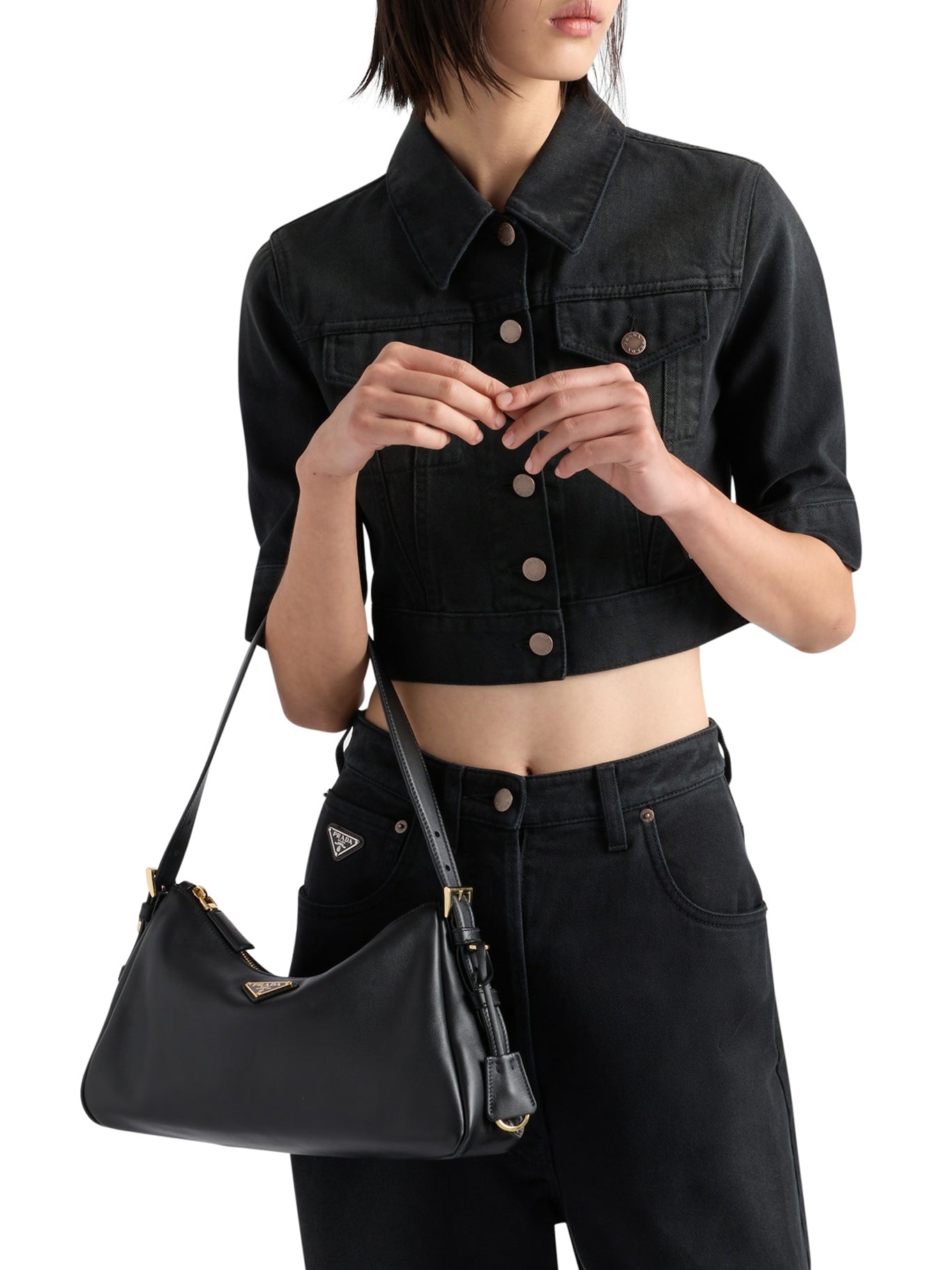 PRADA AIMEE MEDIUM LEATHER SHOULDER BAG - 2