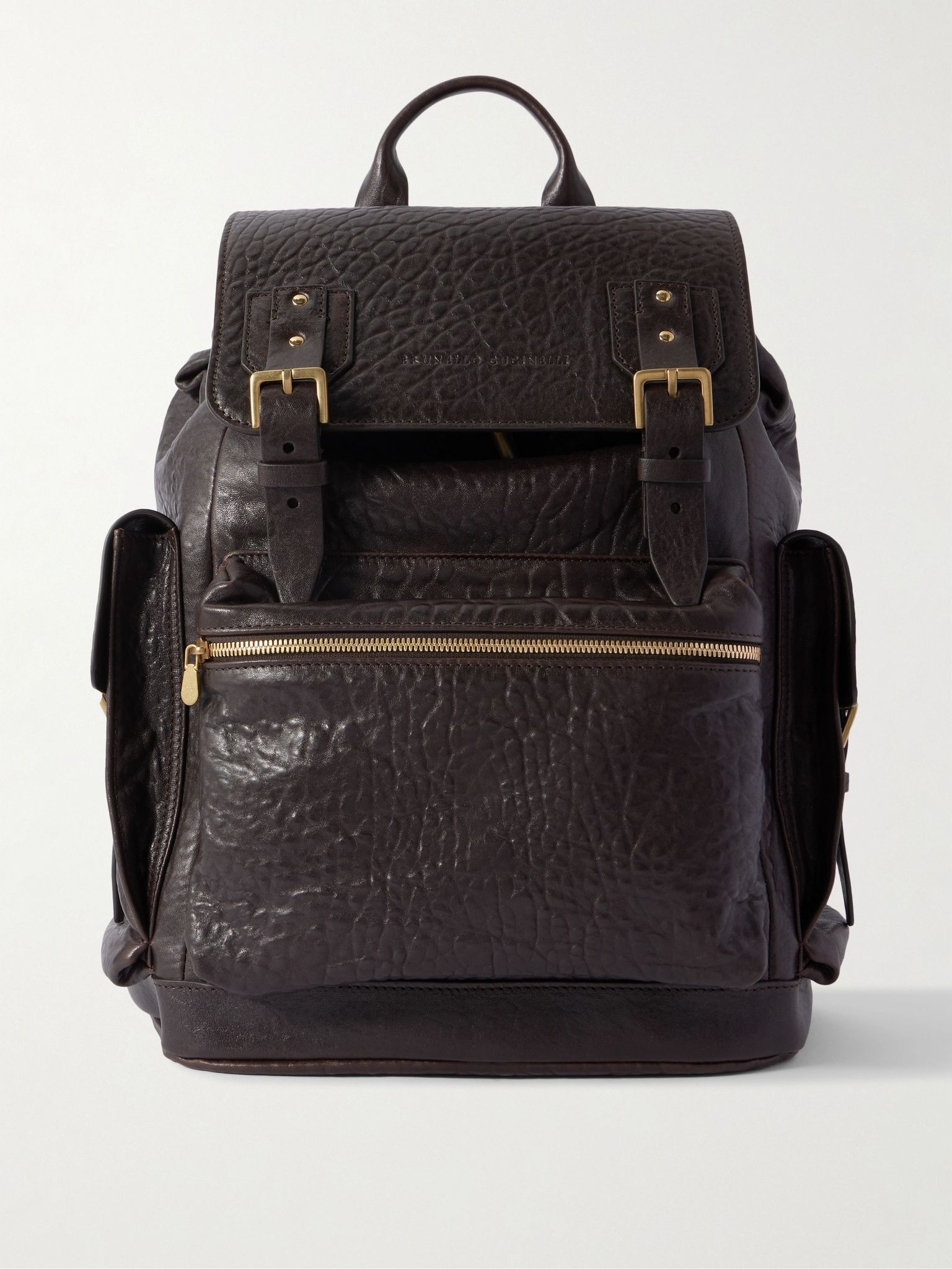 Full-Grain Leather Backpack Brown - 1