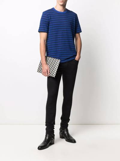 SAINT LAURENT logo-embroidered striped T-shirt outlook