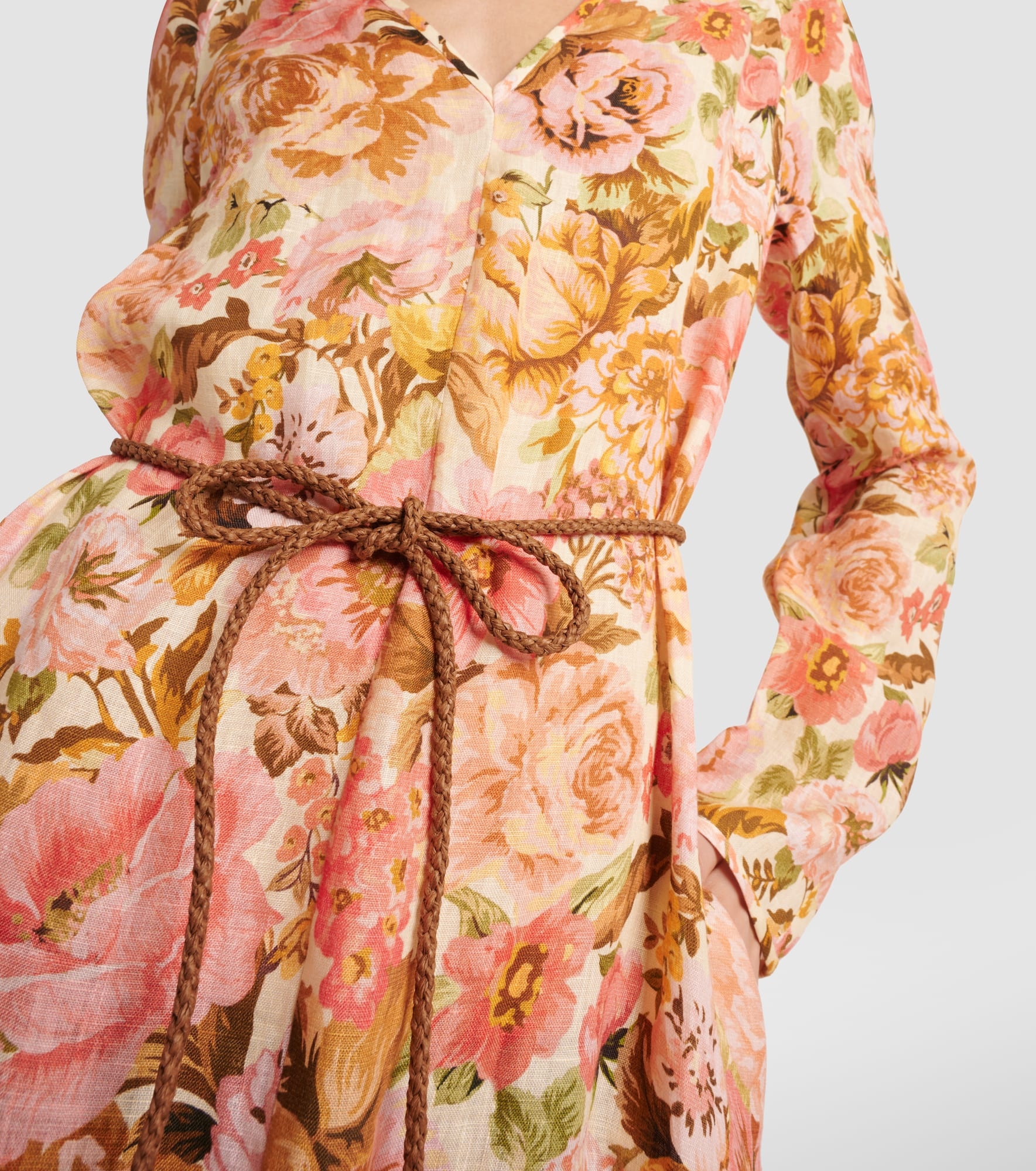 Floral linen maxi dress - 5