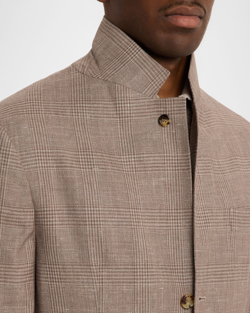 Men's Wool, Silk and Linen Glen Plaid Suit Jacket 7