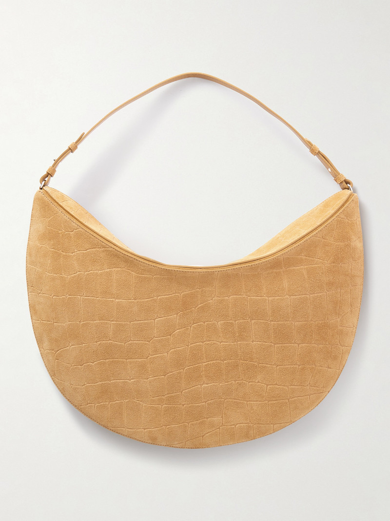 Le Calisso Rond Croc-effect Suede Shoulder Bag 3