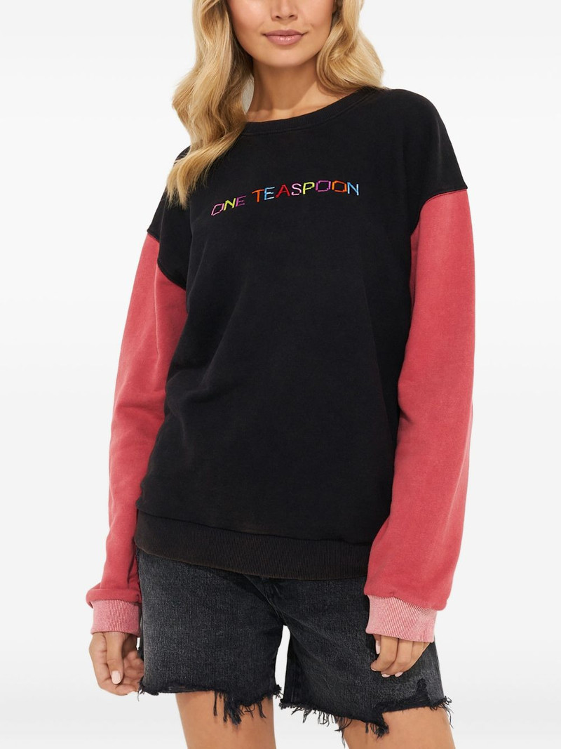 contrast-sleeve printed sweatshirt 1