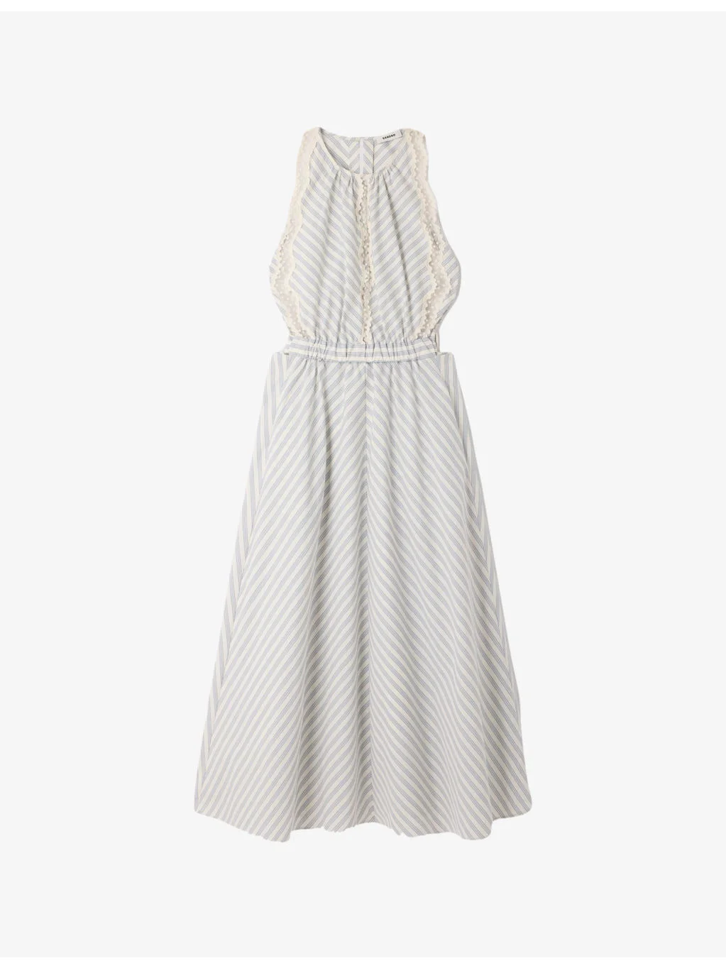 Striped Contrast-Trim Cotton Maxi Dress - 1