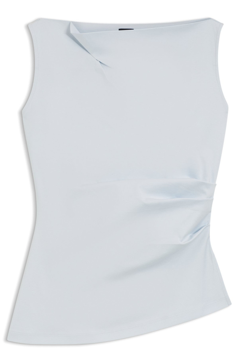 COWL-NECK ASYMMETRIC TOP IN MERCERIZED COTTON 1