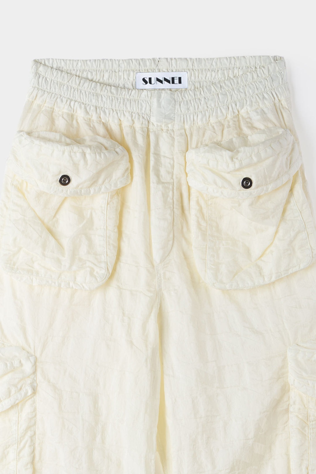 ALLOVER SHORT ELASTIC PANTS / cream - 5