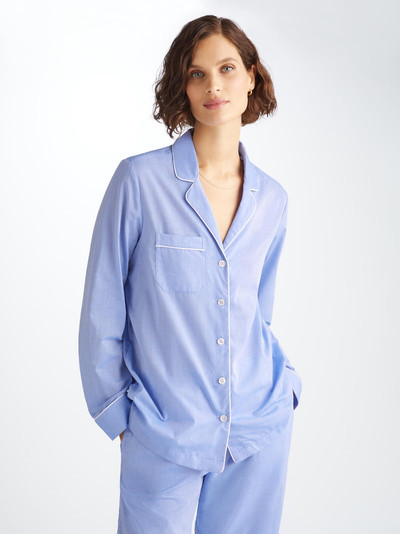 Derek Rose Women's Pyjamas Amalfi Cotton Batiste Blue outlook