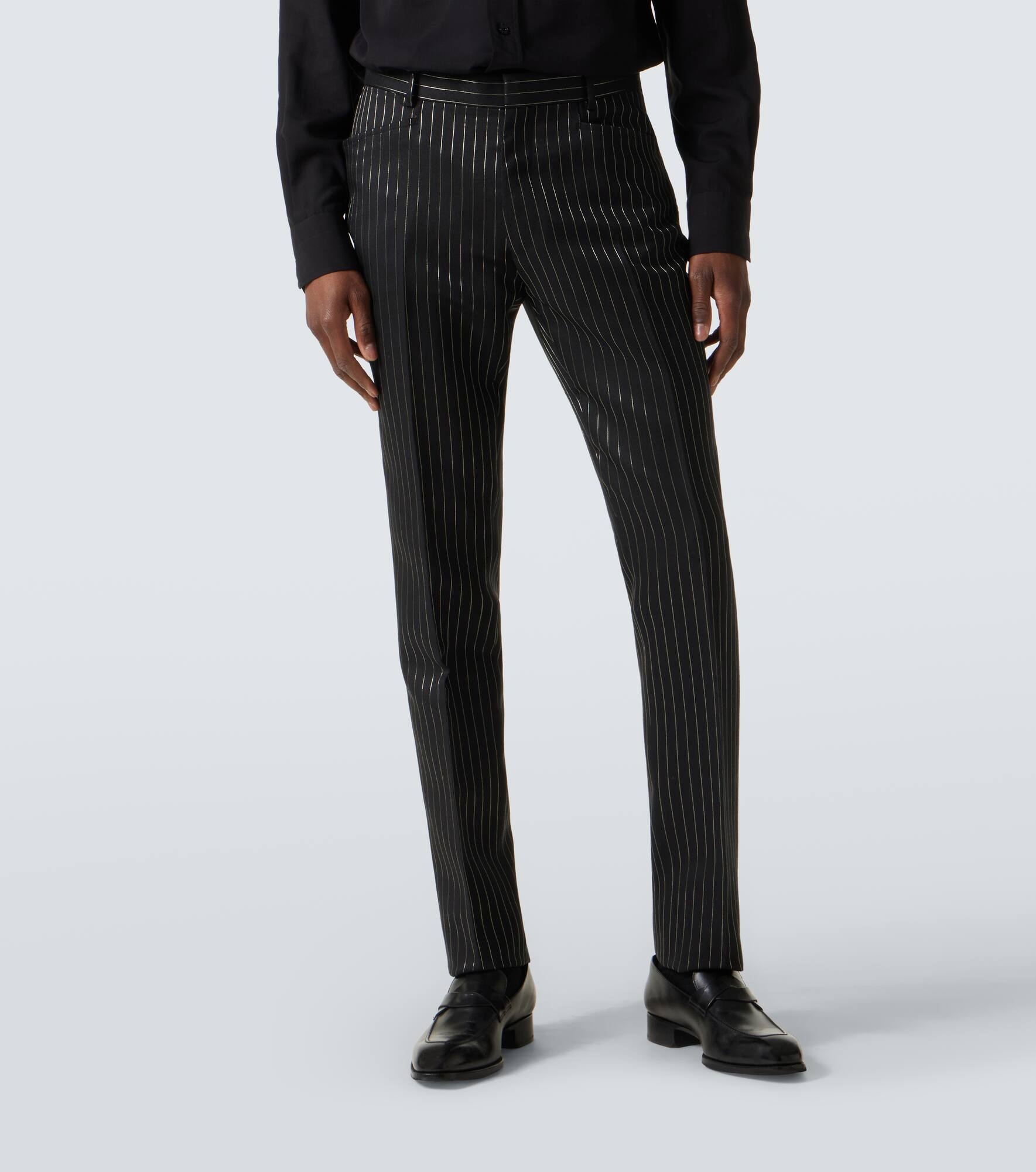 Dylan striped wool and silk suit pants - 3