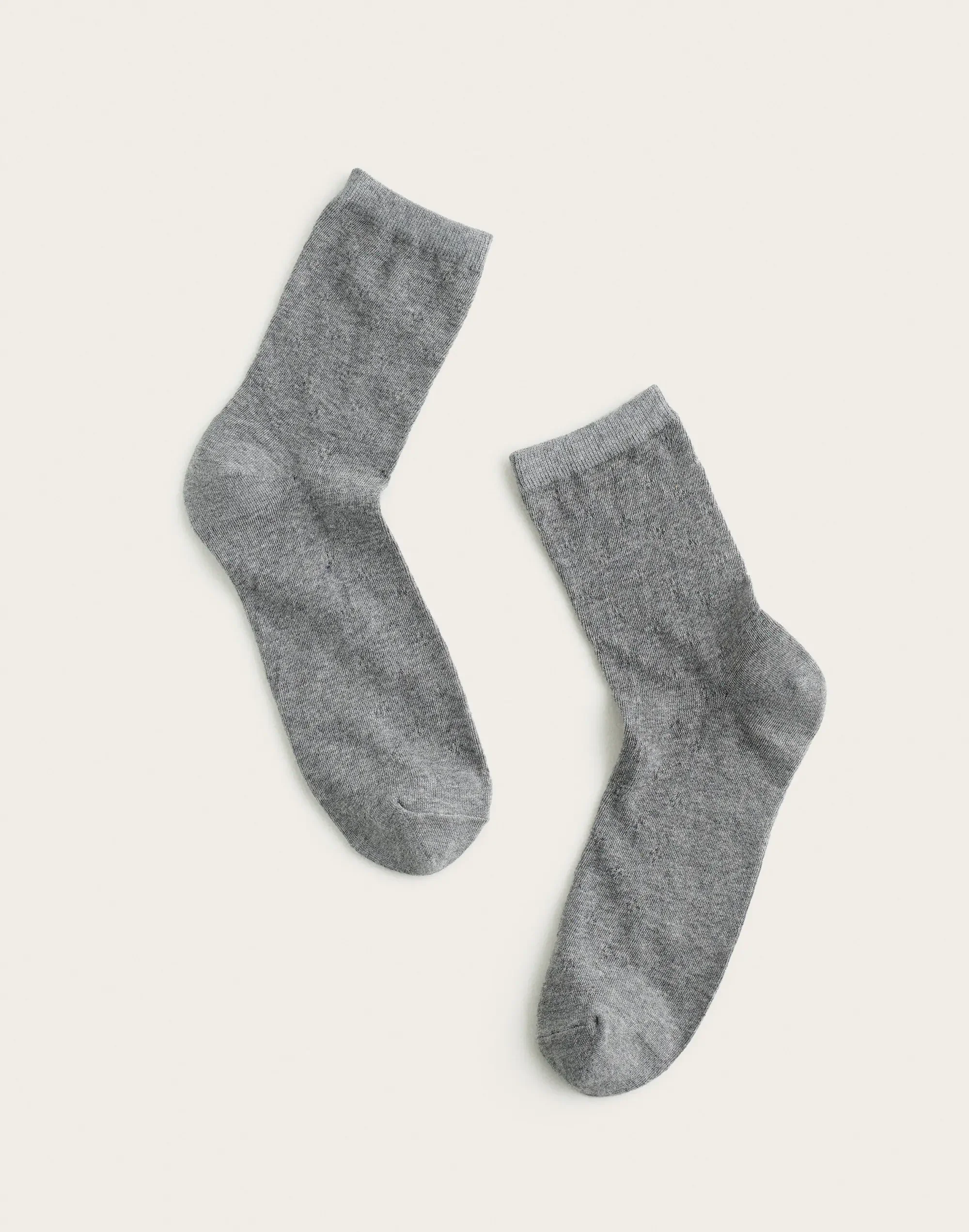 Pointelle-Knit Crew Socks - 1