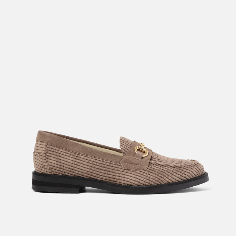DUKE + DEXTER Wilde Brown Corduroy Bit Loafer - Women's outlook