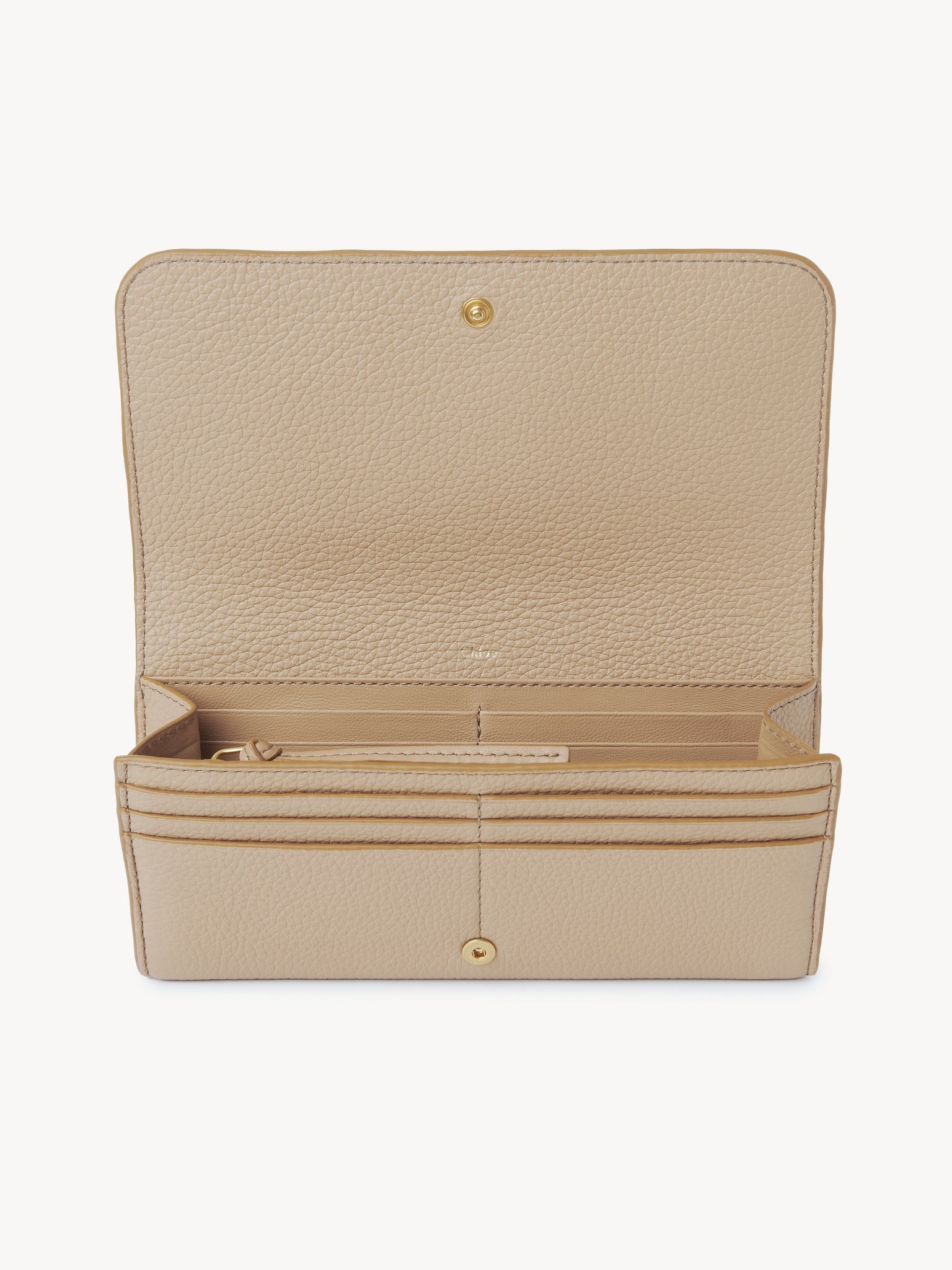 MARCIE LONG WALLET WITH FLAP IN GRAINED LEATHER - 3
