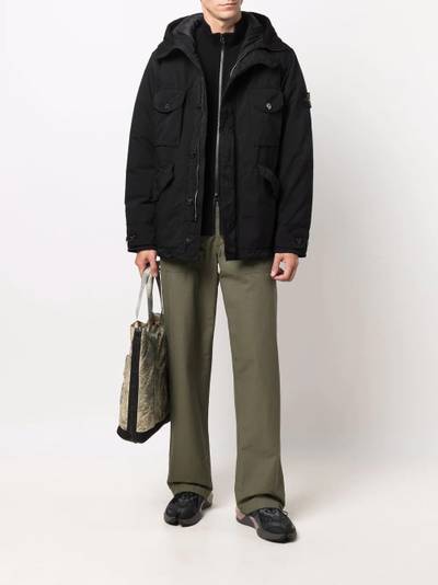 Stone Island zip-up hooded down coat outlook