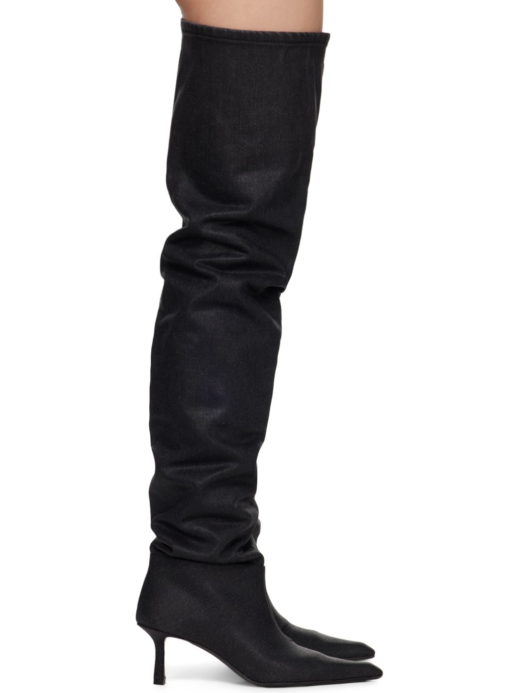 Gray Viola Denim Boots - 1