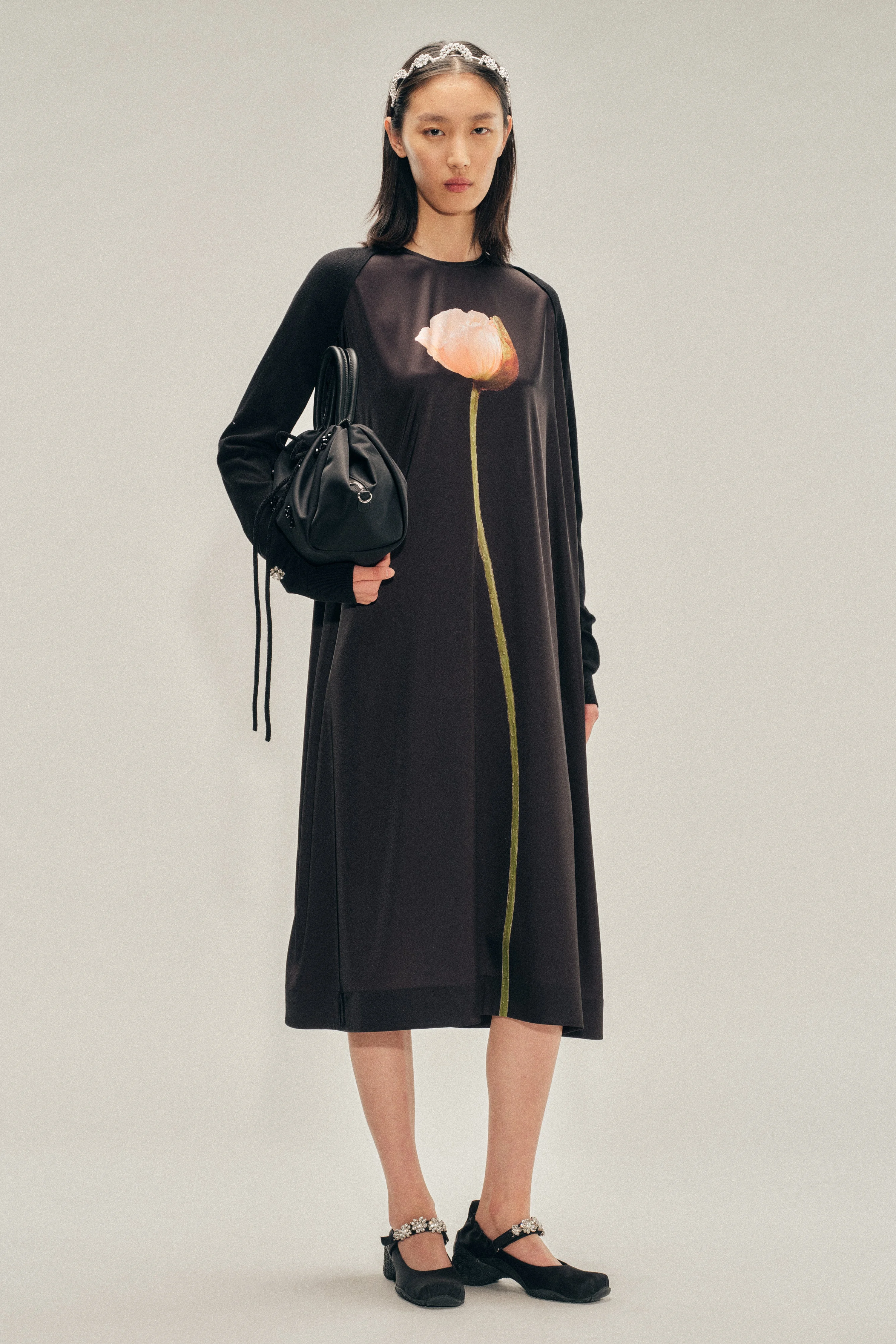 Poppy Motif Smock Dress - 1