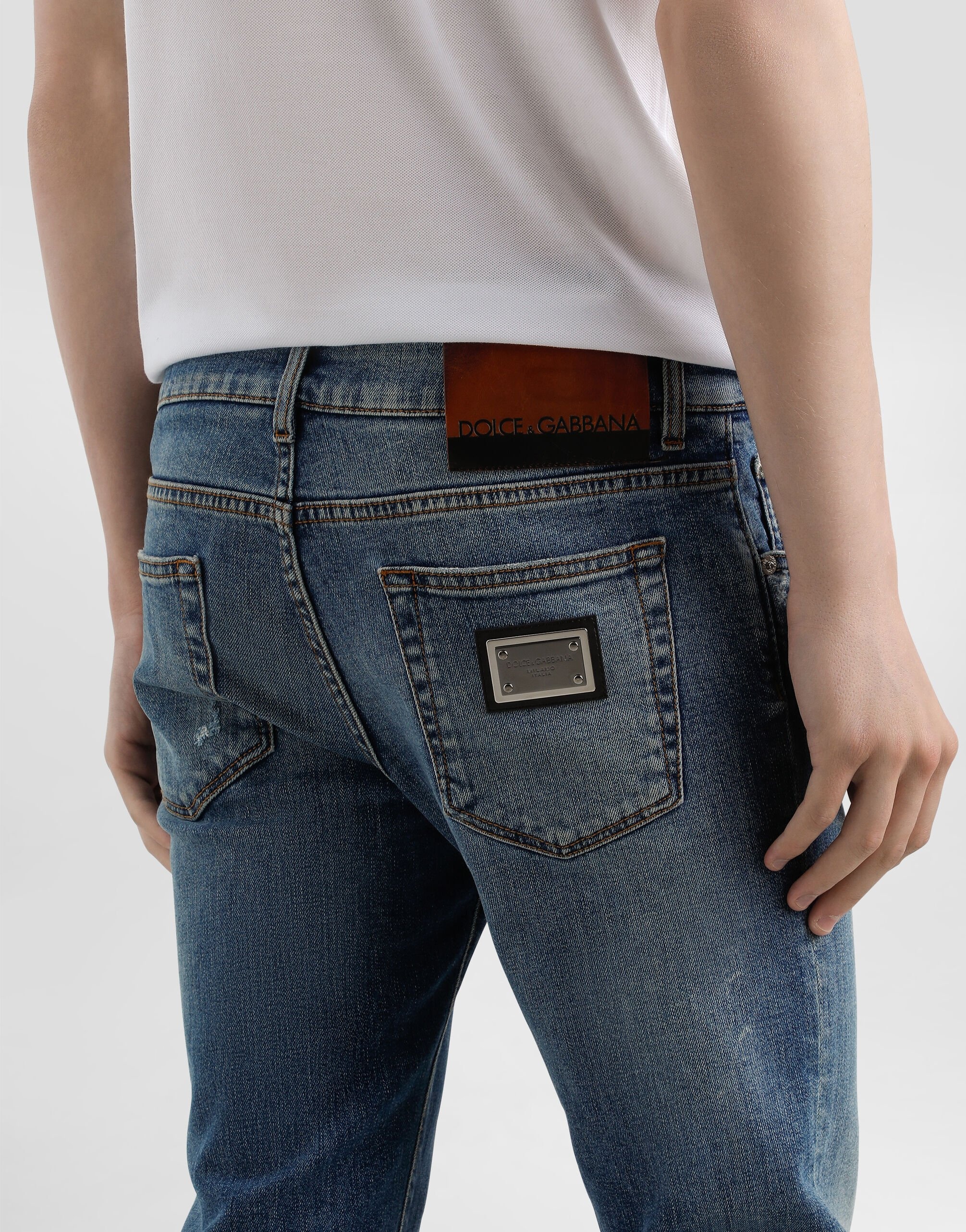 Skinny stretch cotton jeans with tag - 5