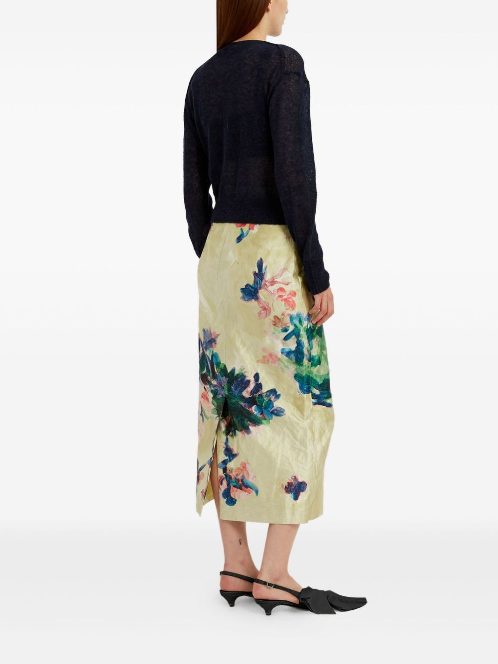floral-print midi skirt - 4