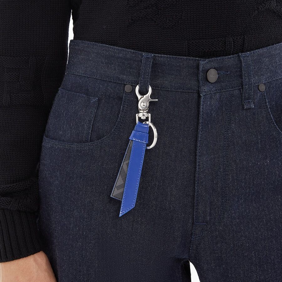 Blue leather key case - 2