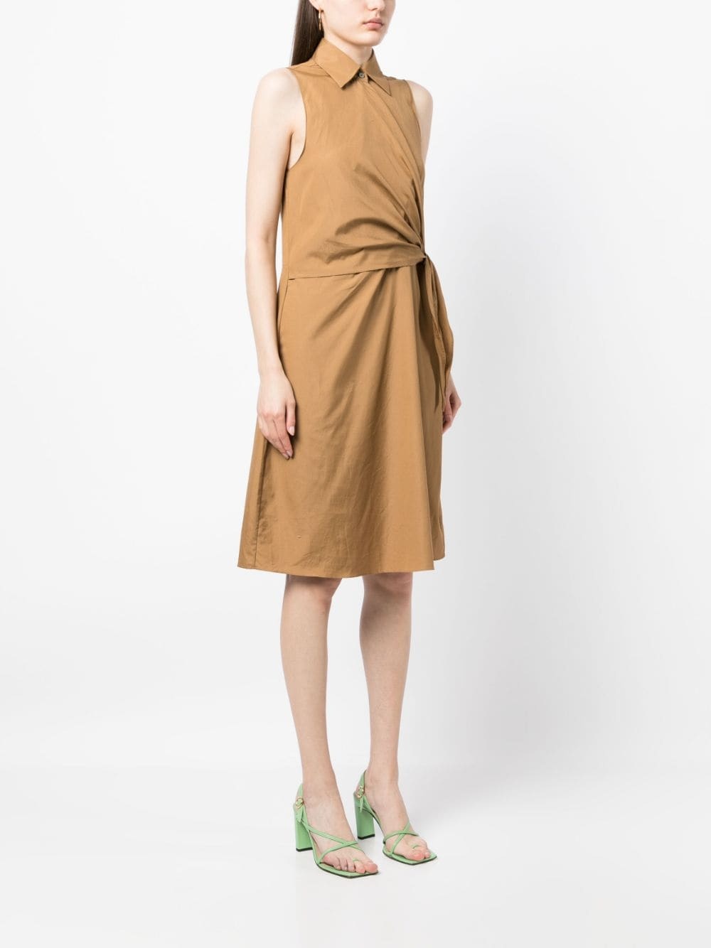 sleeveless cotton shirt dress - 3