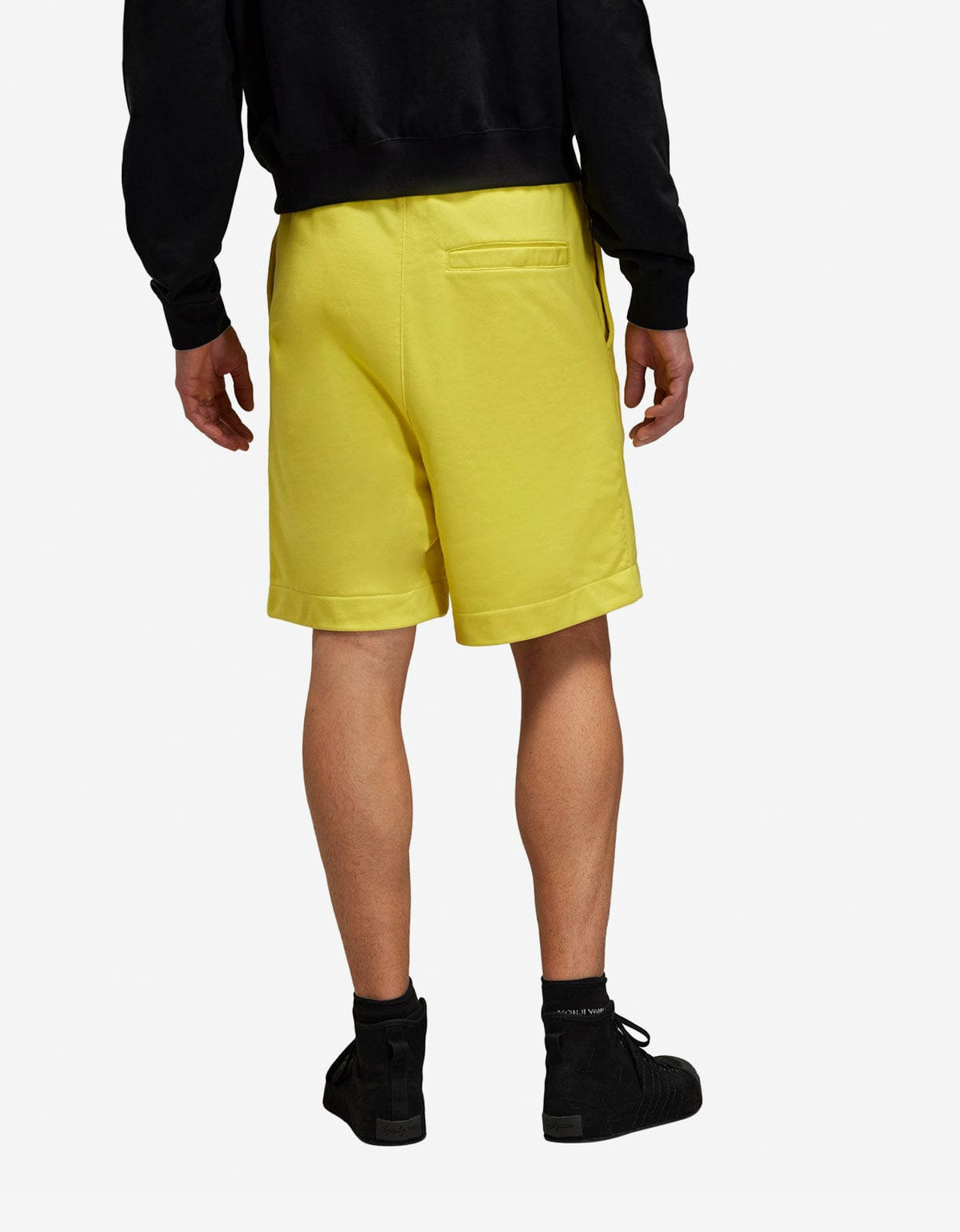 Y-3 Yellow Logo Sweat Shorts - 4