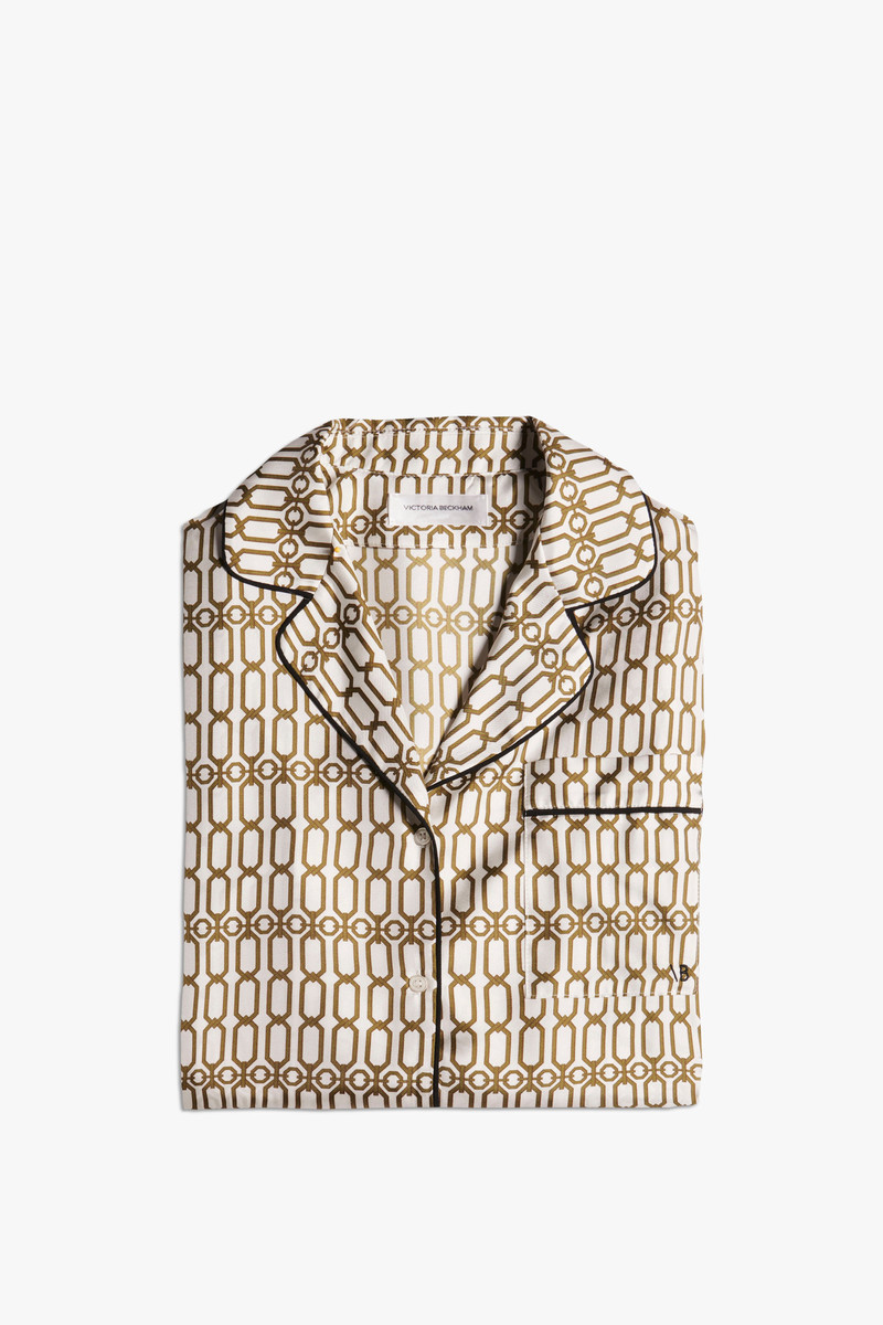 Chain Print Pyjama Set in Ivory 7