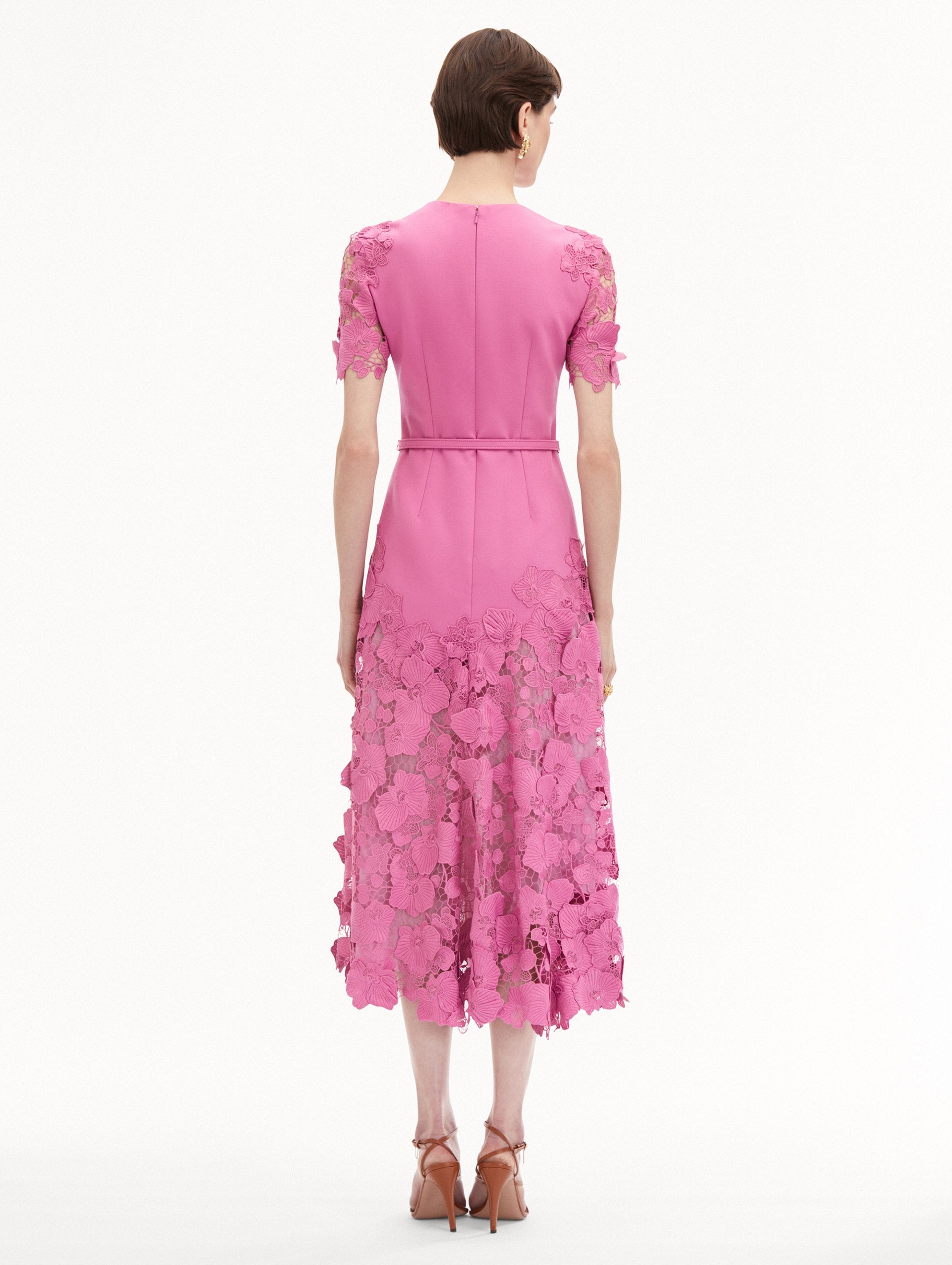 ORCHID GUIPURE LACE INSET DRESS - 3