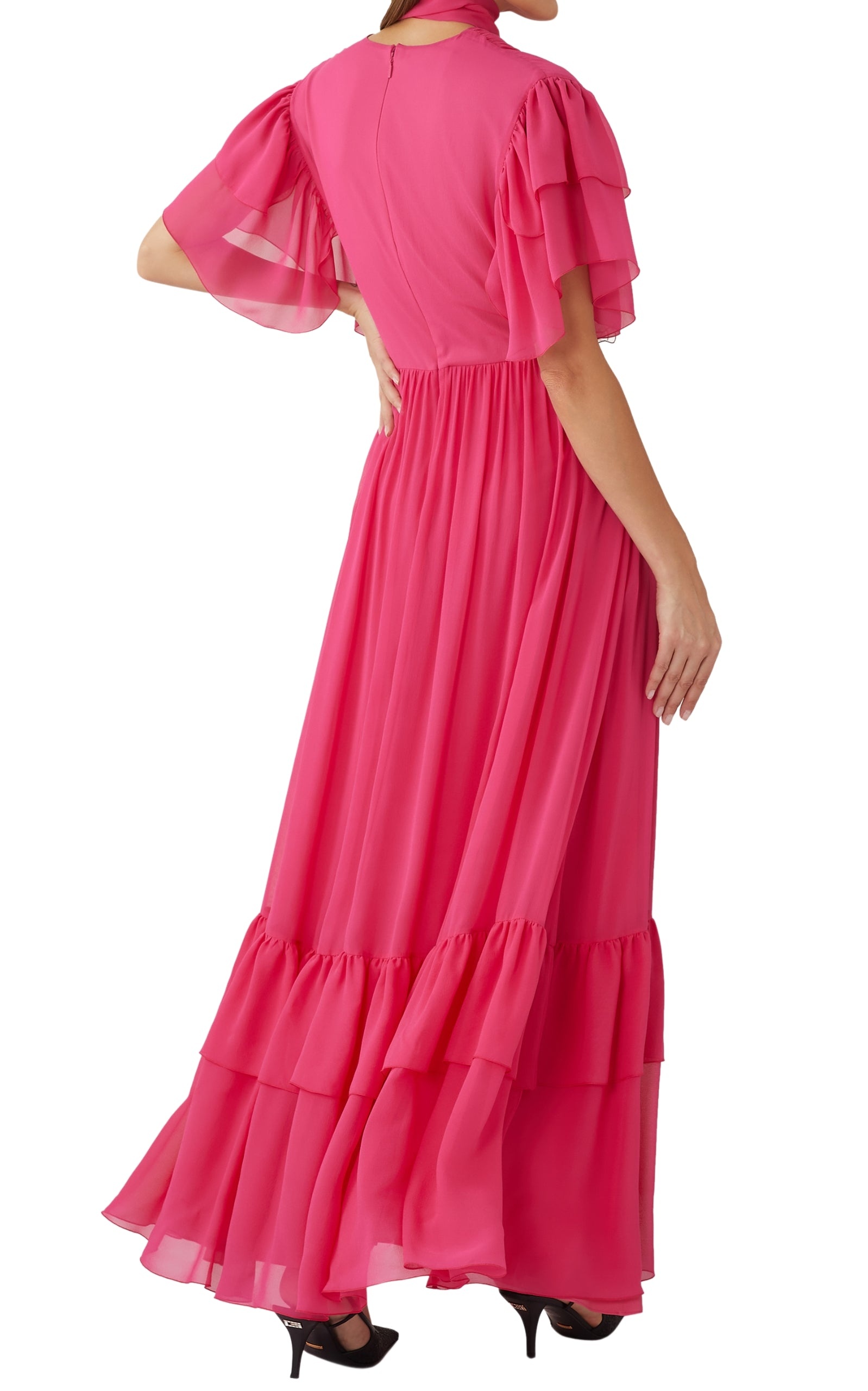 Ruffle Silk Georgette Dress - 3