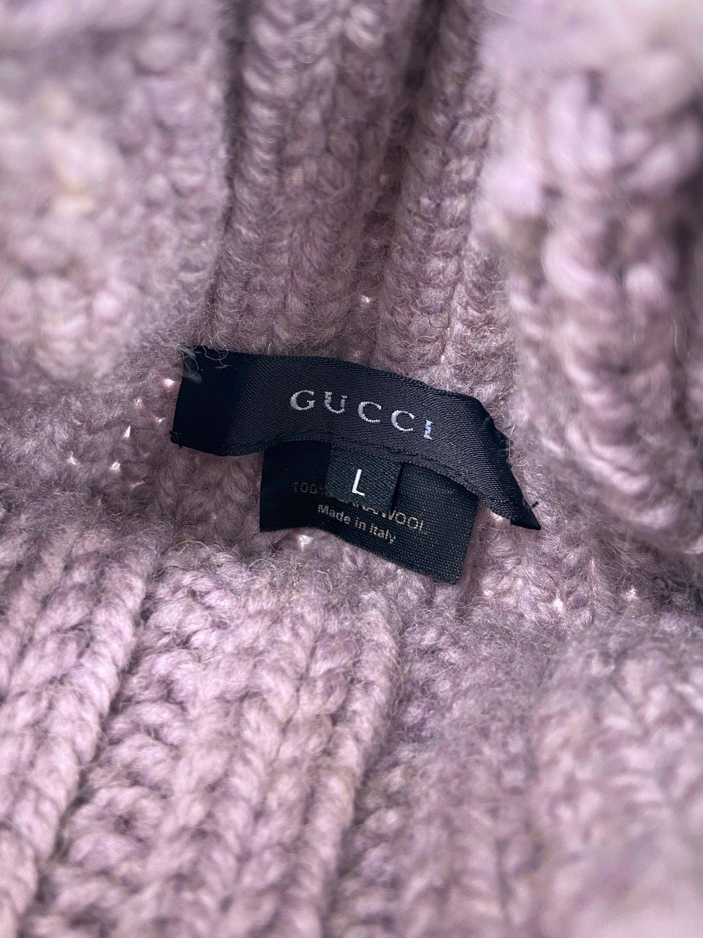 Gucci Fall 1998 Menswear Purple Ombré Heavyweight Knit Turtleneck Sweater L - 10