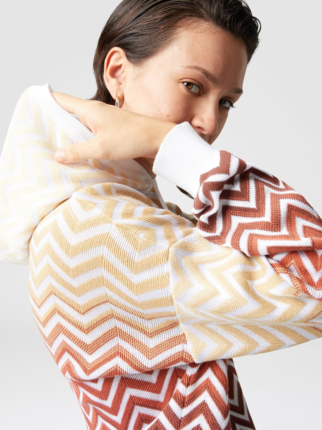 Dégradé chevron hooded sweatshirt - 5
