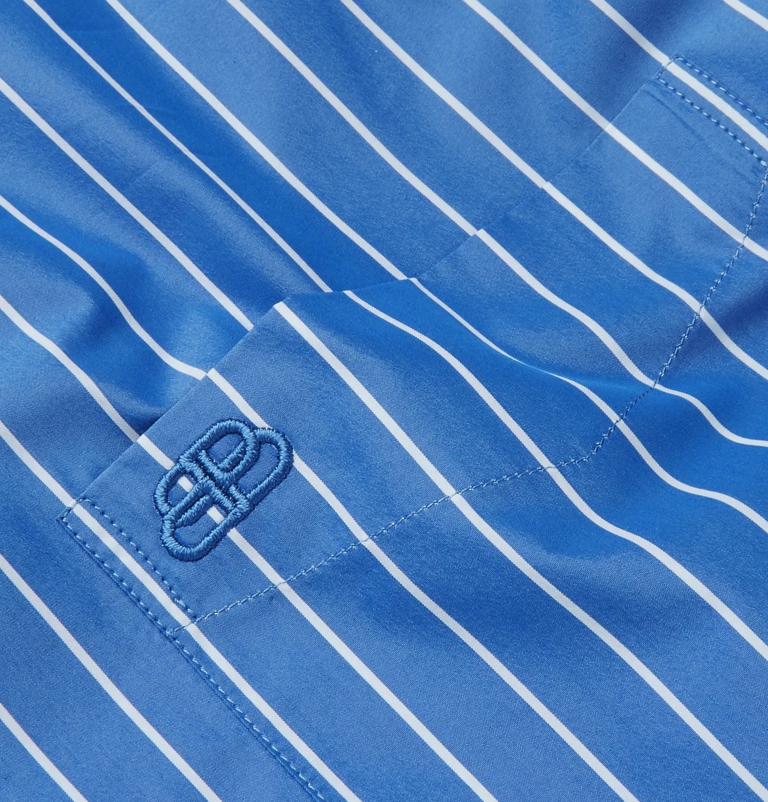 Oversized Logo-Embroidered Striped Cotton-Blend Poplin Shirt - 3