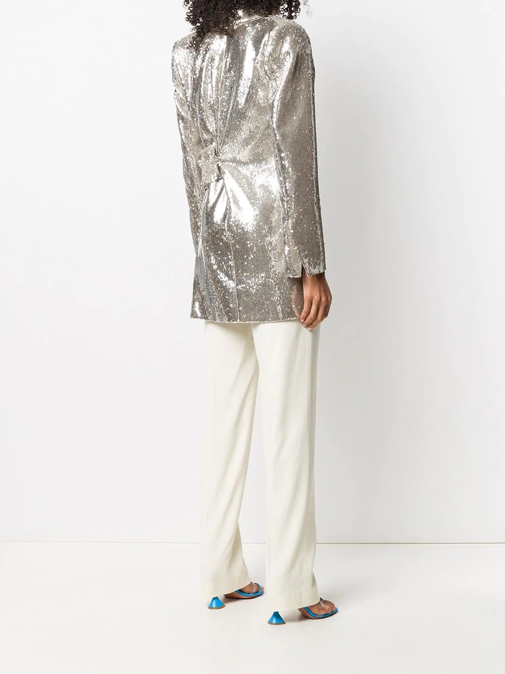 asymmetric sequin jacket - 4