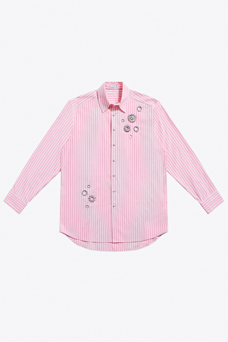 CRYSTAL GROMMET POPLIN SHIRT 1