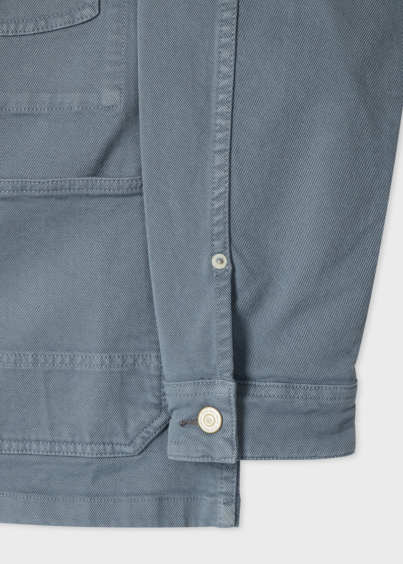 Powder Blue Garment-Dyed Denim Work Jacket 3
