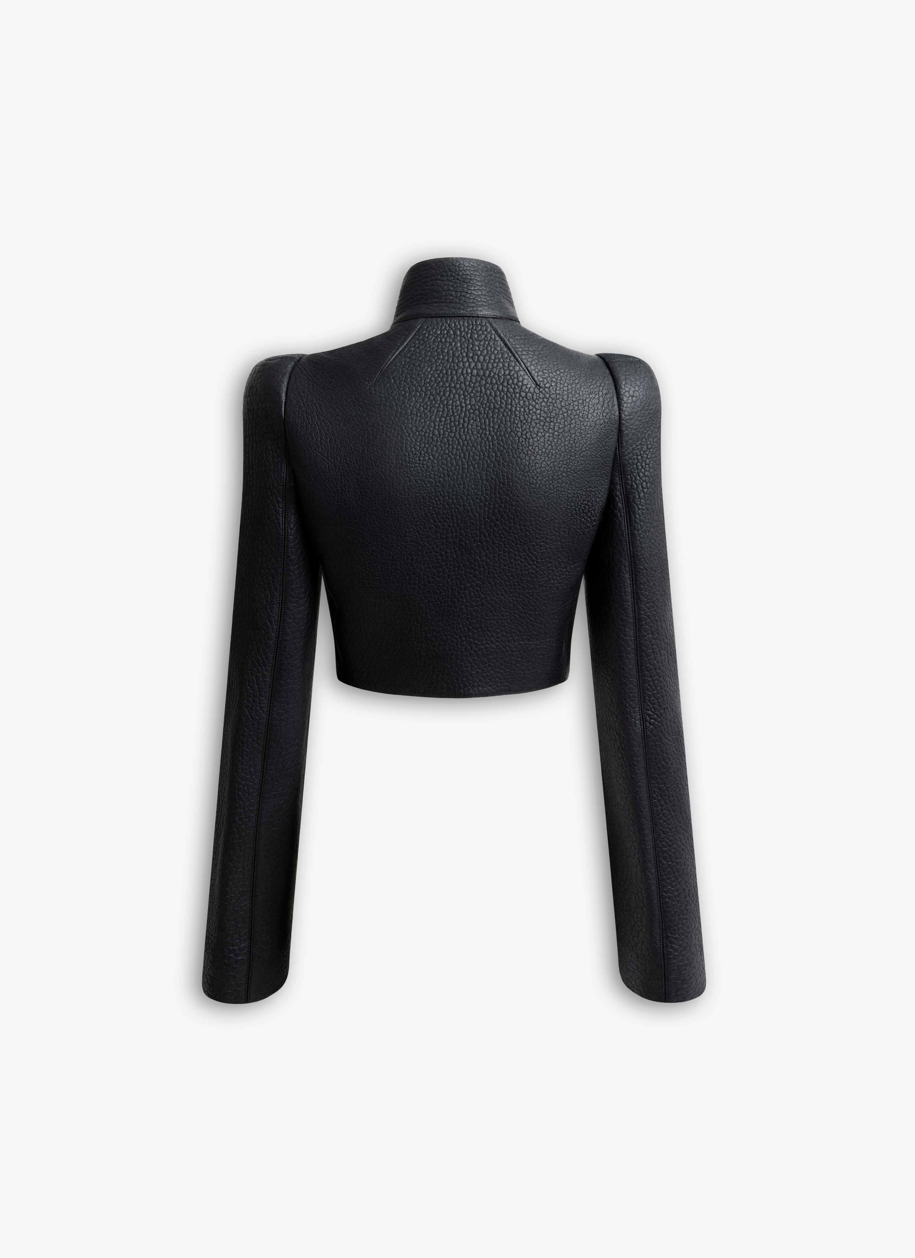 LAMBSKIN HIGH NECK JACKET - 2