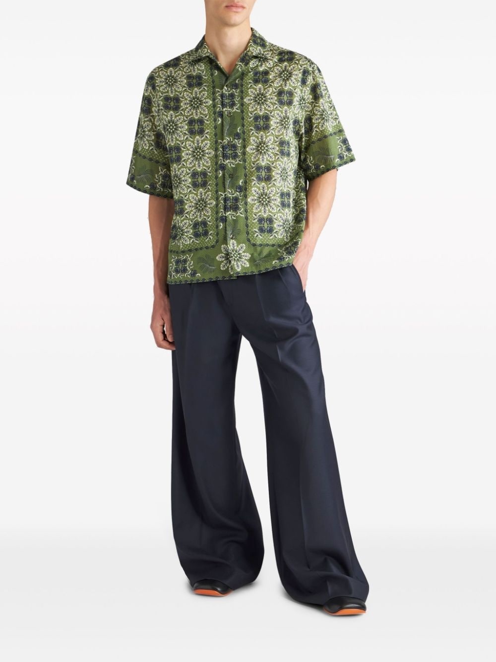 floral-print cotton shirt - 2