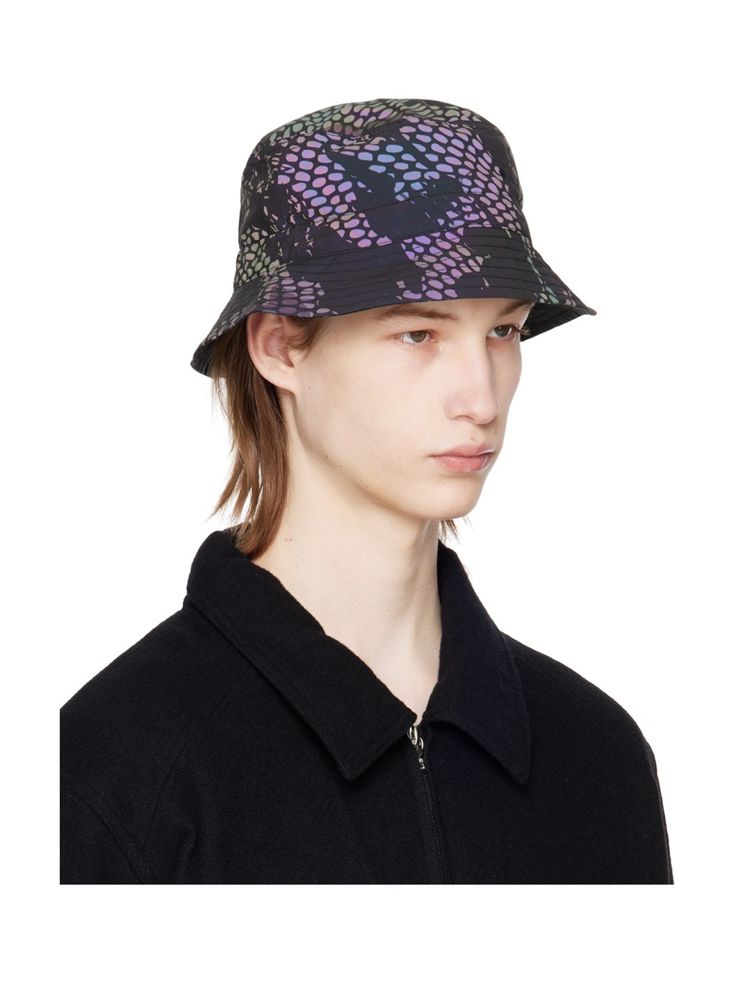 Black Camo Reflective Bucket Hat - 2