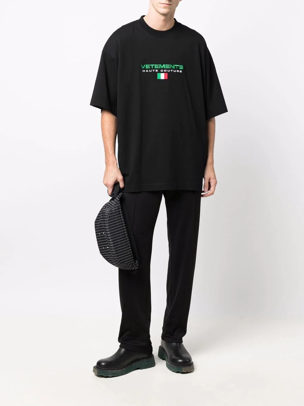 embroidered flag logo cotton T-shirt - 2