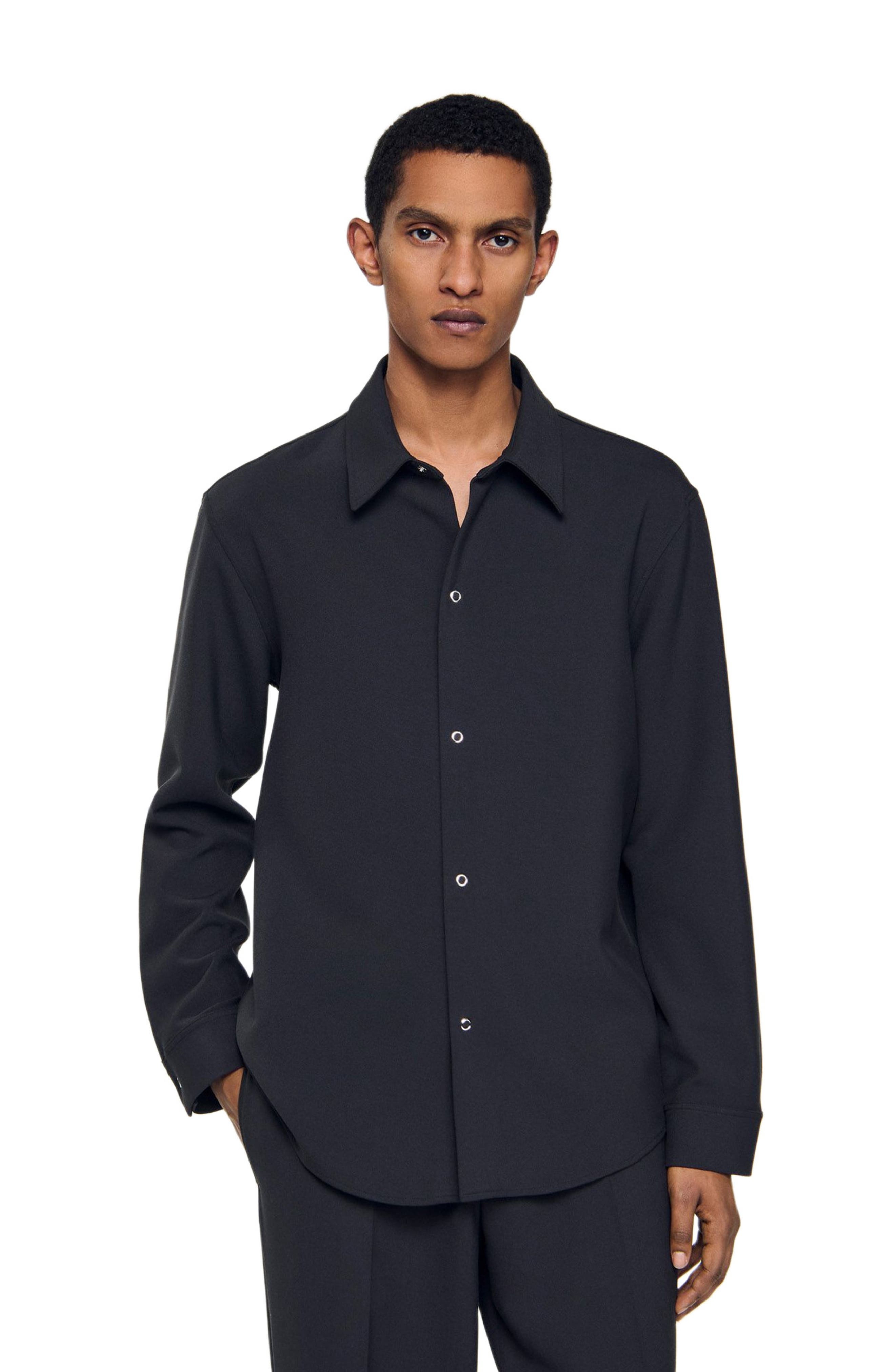 SANDRO Long-sleeved jersey shirt in Dark Grey at Nordstrom - 3