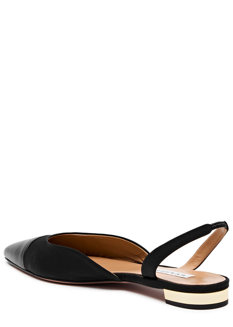 Milanese faille slingback flats - 2