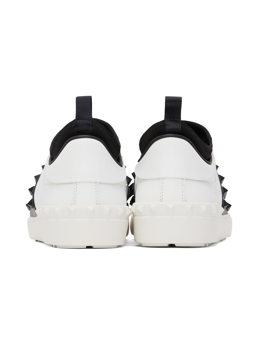 White & Black Rockstud Untitled Sneakers - 2