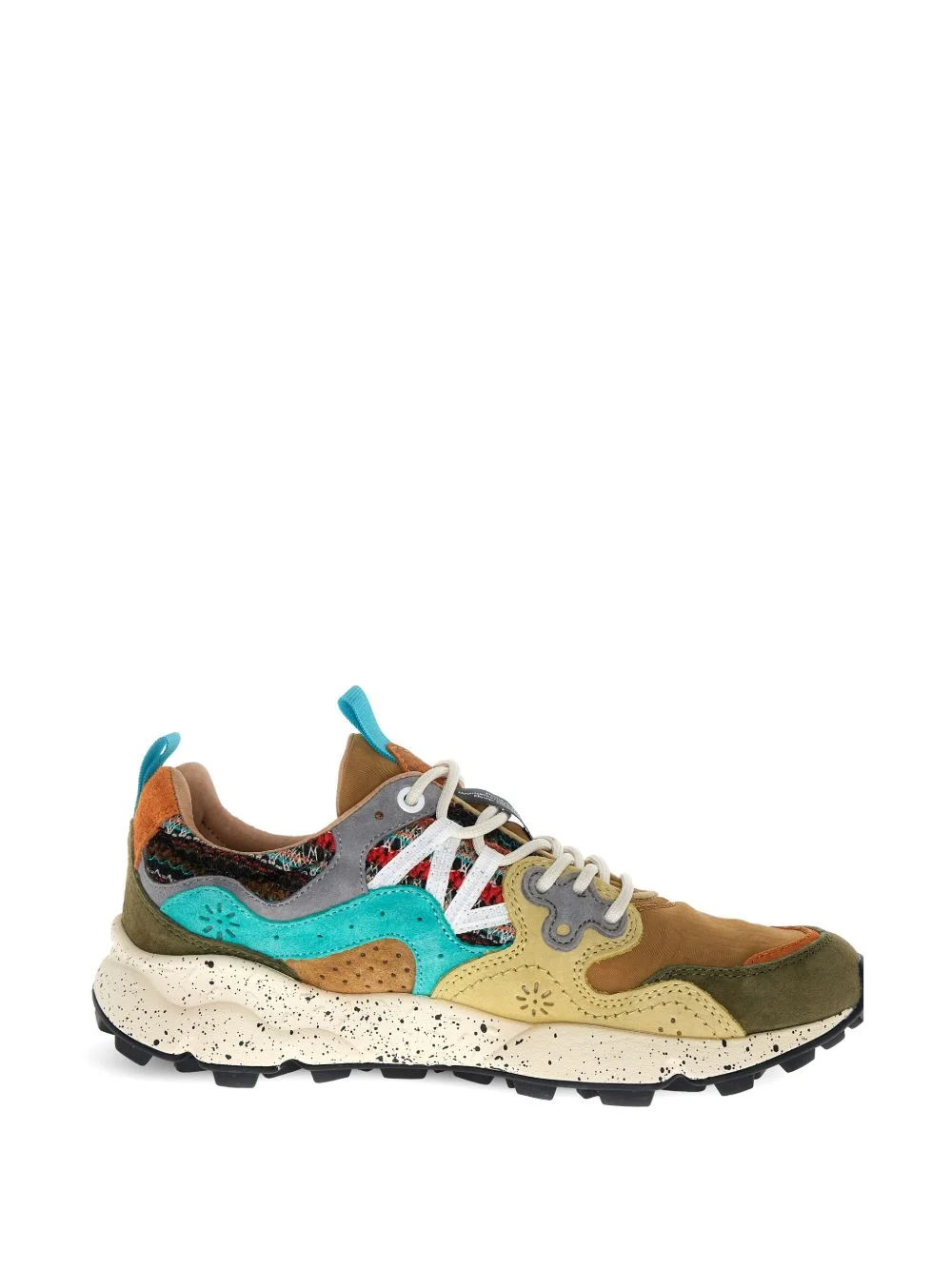 suede-panelled patchwork sneakers - 1