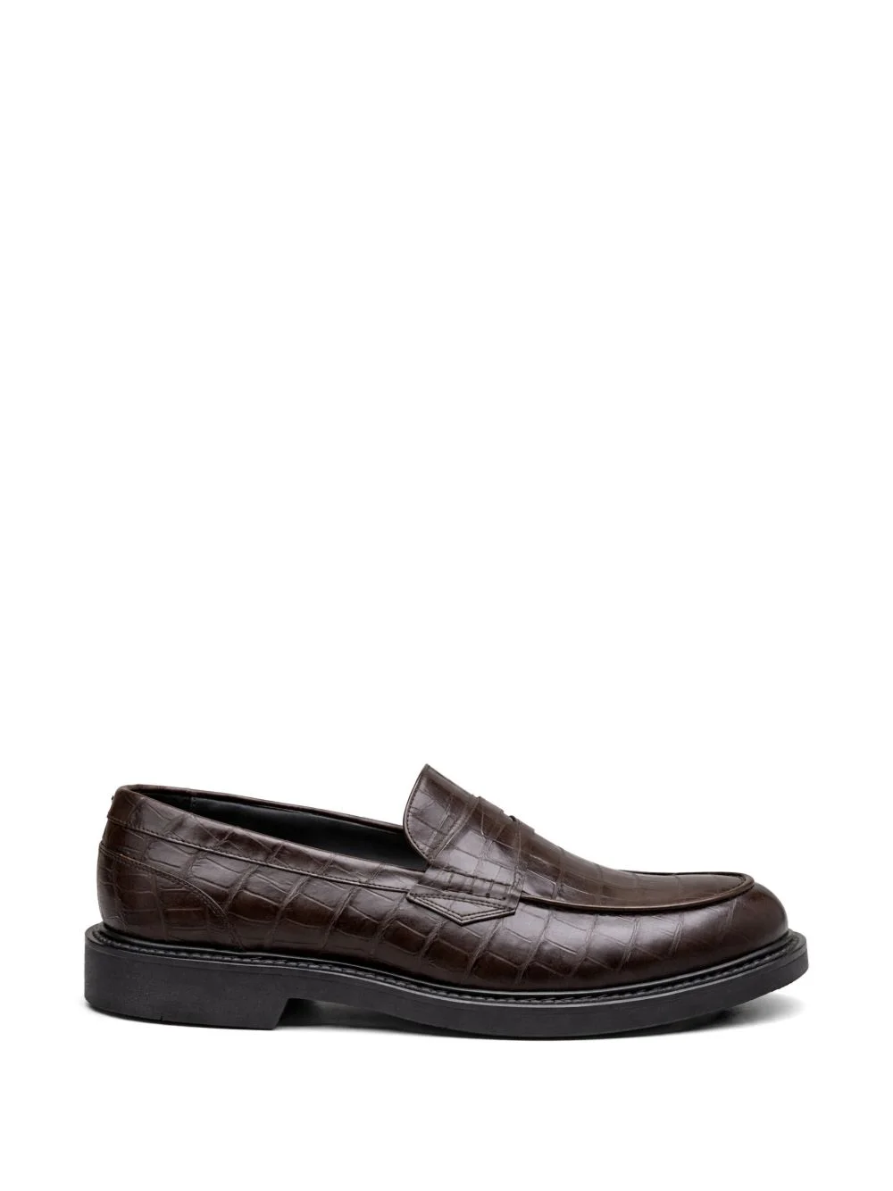 embossed-pattern loafers - 1