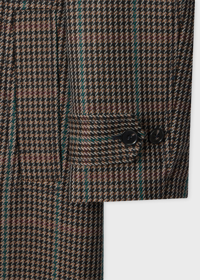 Women's Brown Multi-Houndstooth Wool-Blend Coat 5