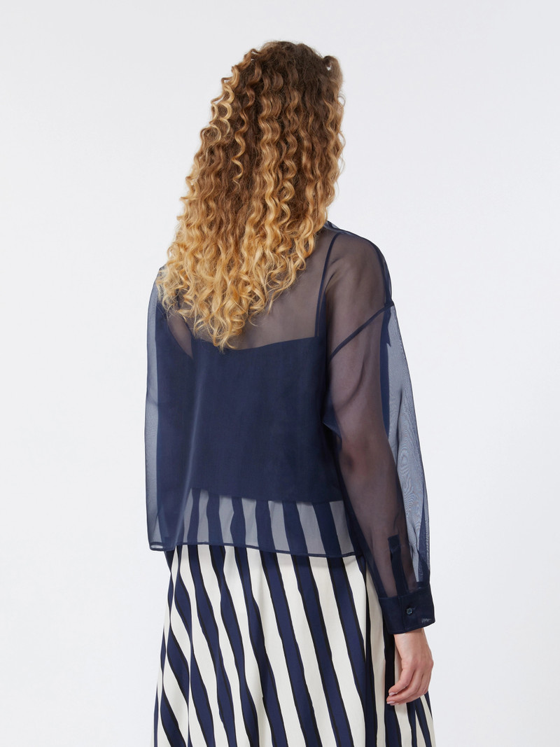 COLOMBA Silk organza shirt - NAVY 4