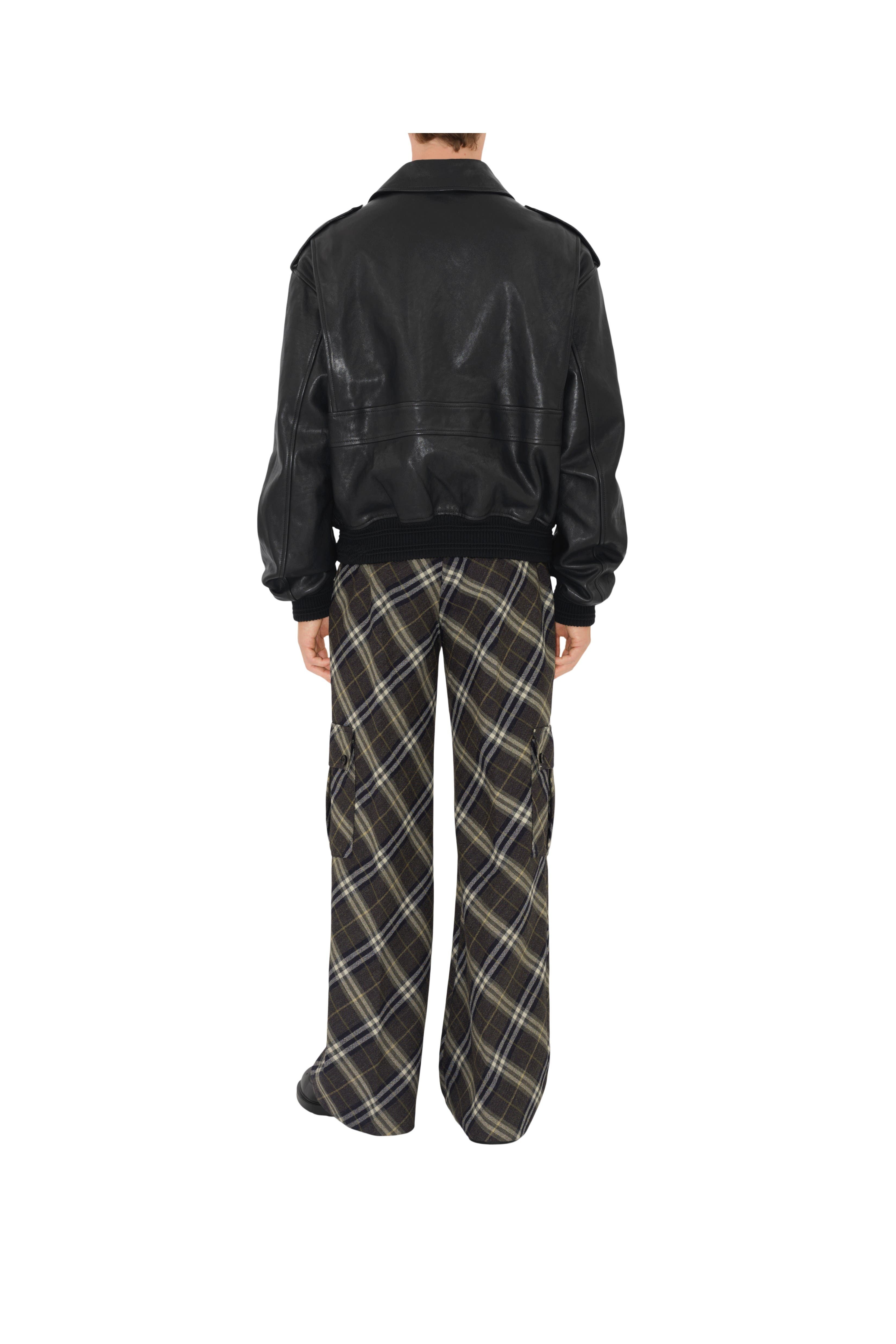 burberry Leather Bomber Jacket in Black at Nordstrom - 4