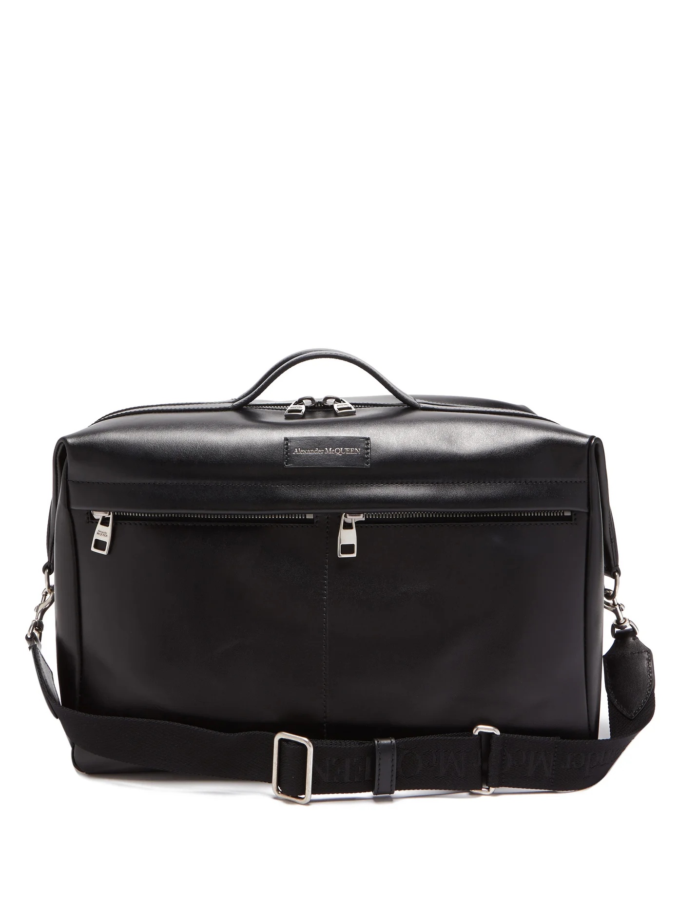 Logo-embossed leather holdall - 1