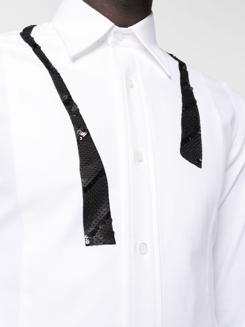 sequin-embellished cotton shirt - 5