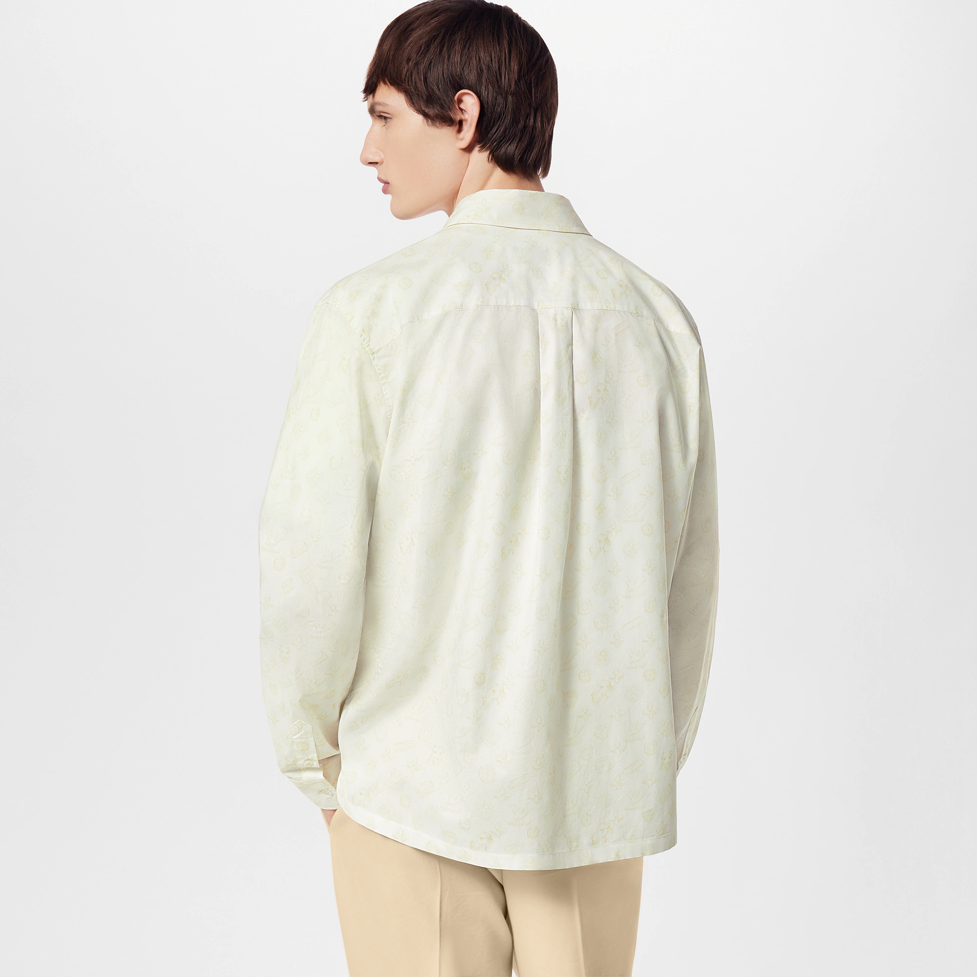 Monogram Printed Long-Sleeved Cotton Shirt - 5