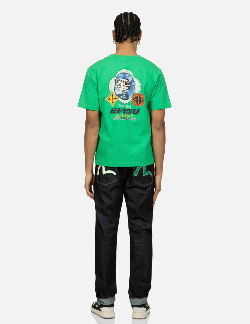 SEAGULL EMBOSSED PRINTED CARROT FIT DENIM JEANS #2017 5