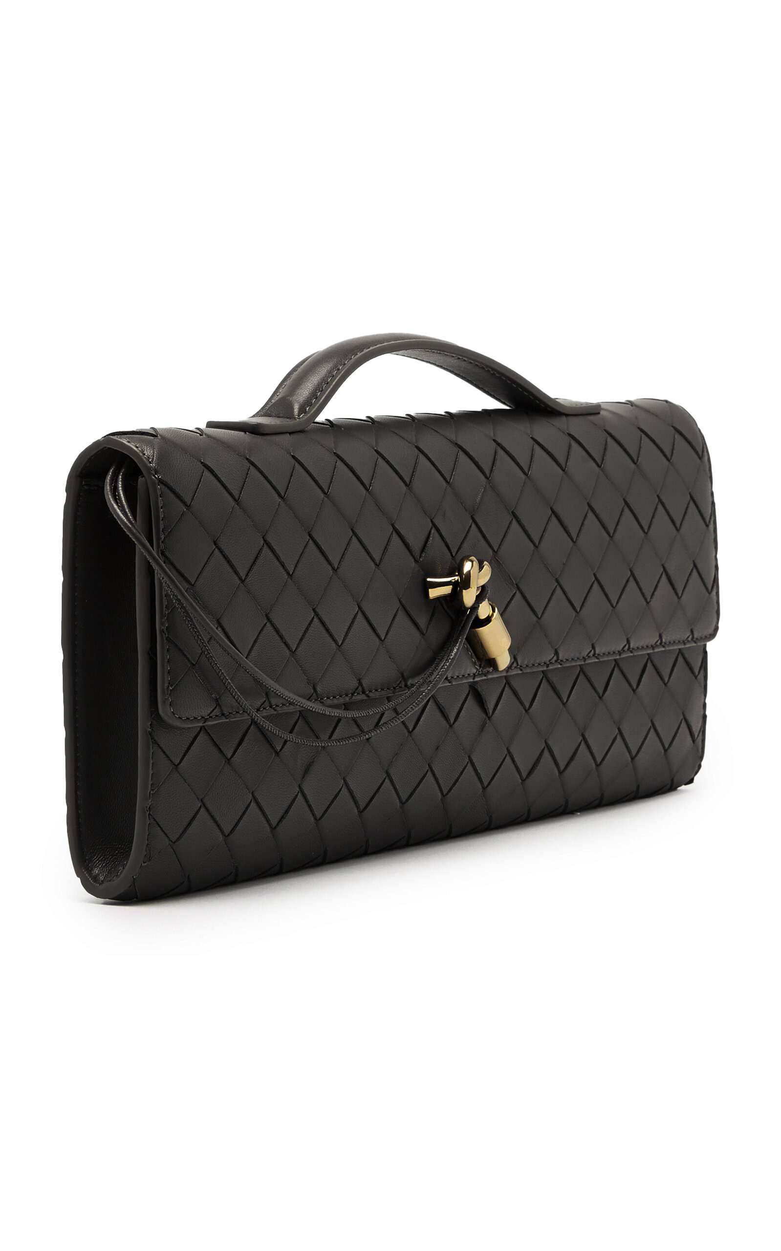 Long Andiamo Intrecciato Leather Clutch black - 3